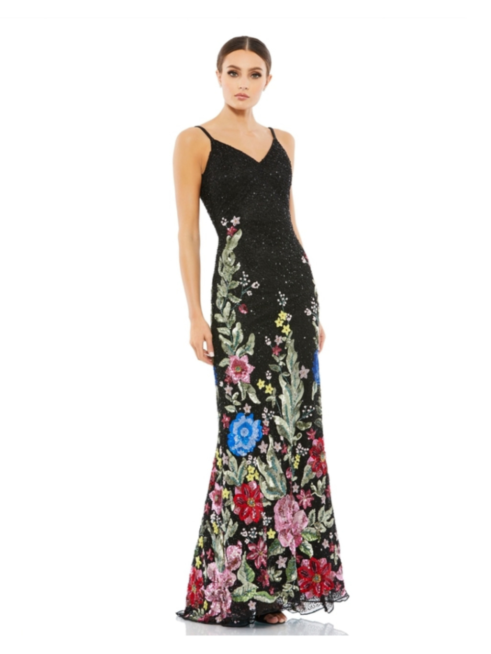Mac Duggal Floral Sequin Gown – Size 14